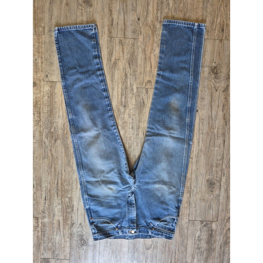Wrangler 13MWZ Cowboy Cut Jeans Mens 34x34 Blue Western Straight Leg USA Classic